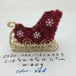 3D TINSEL SLEIGH IN POLYBAG